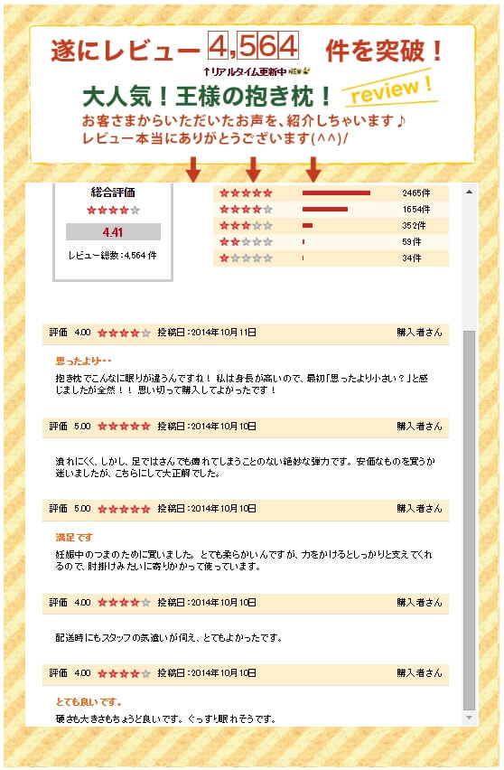 王様の抱き枕の評価